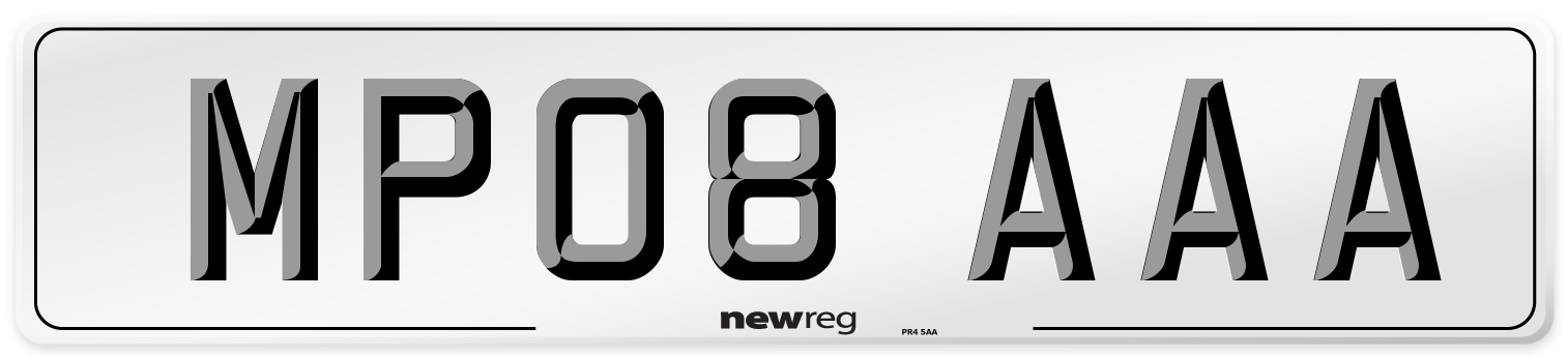 MP08 AAA Number Plate from New Reg